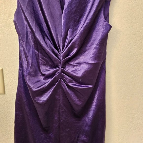 CONNECTED Apparel Women's Dress Size 14, Purple Ruched Front - NWOT - Picture 2 of 8